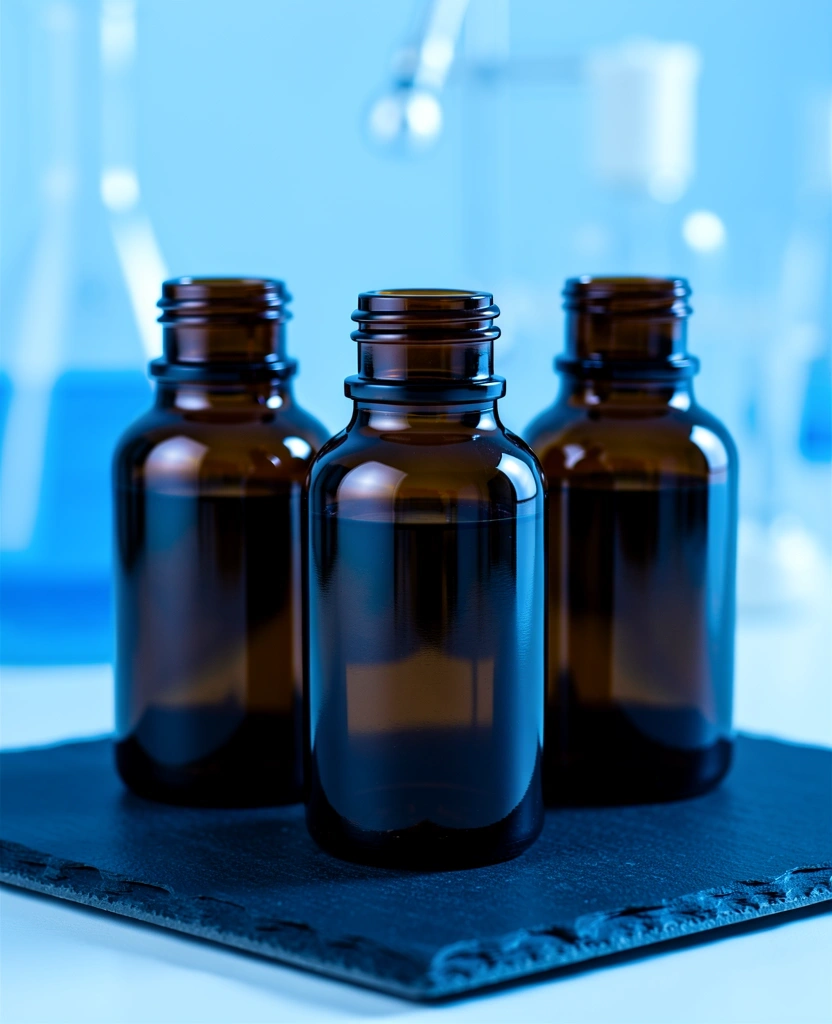 Natural supplement bottles in a professional setting